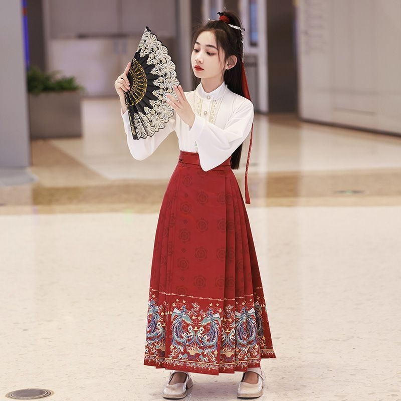 Hanfu set za djevojčice s Mamian suknjom, kineski stil Ming dinastije