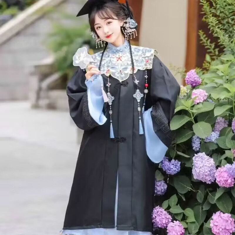 Sezona završetka studija: ručno izrađeni akademski kaput s oblakim ramenima, Guofeng Ming-stil Hanfu, s Horse-Face suknjom, za žene