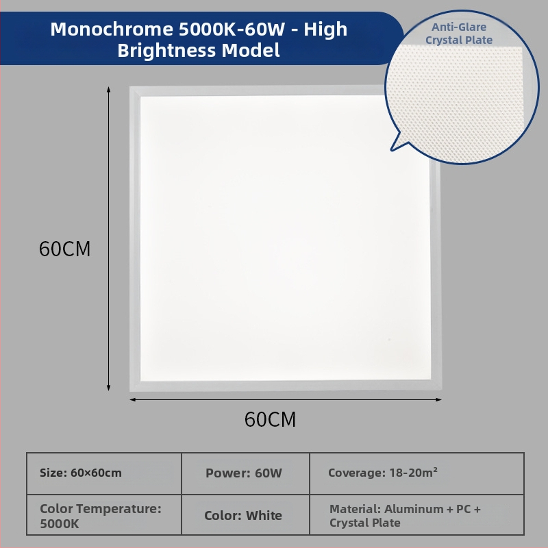 600x600 Integrované stropné LED ploché svetlo, 60x60 anti-reflexné panelové osvetlenie, 5000K kancelárske osvetlenie