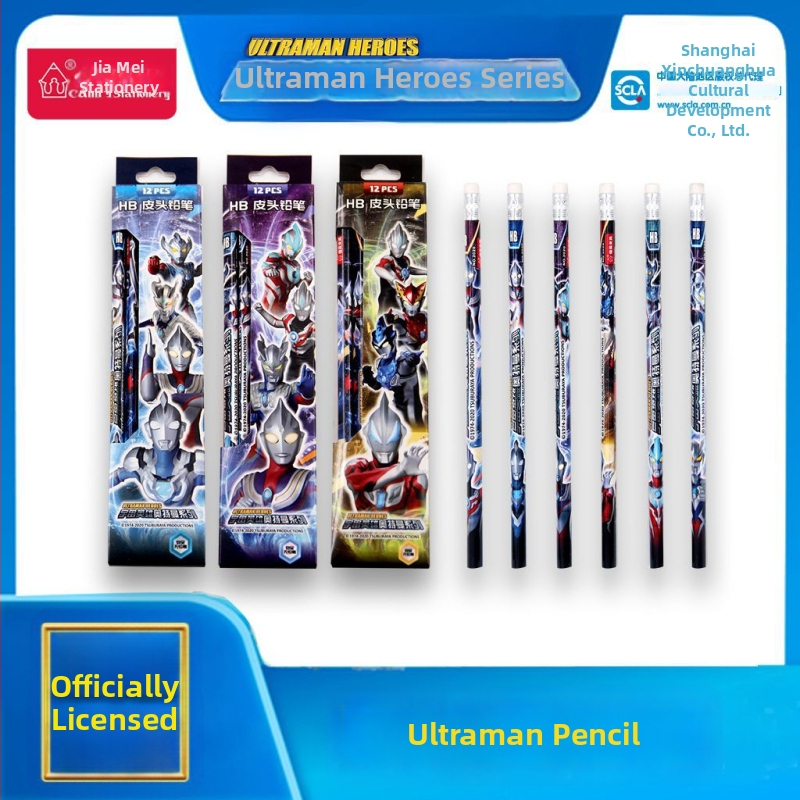 Jiamei Ultraman Ye Luoli HB молив с гумичка, 12/30 броя