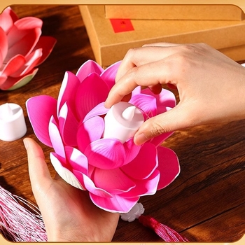 Kit DIY pentru felinar de lotus cu iepuraș — felinar de mână pentru copii, în stil antic