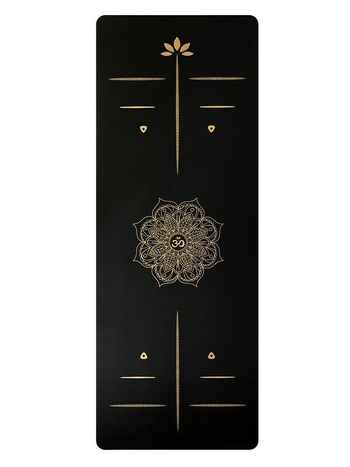 5 mm debela protivklizna joga podloga od PU i prirodnog kaučuka, dimenzije 183 × 68 cm, pogodna za jogu, fitness i ples, s integriranim vodilnim linijama