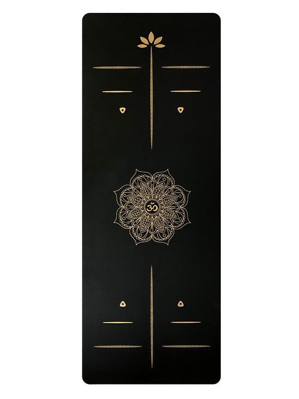 5 mm debela protivklizna joga podloga od PU i prirodnog kaučuka, dimenzije 183 × 68 cm, pogodna za jogu, fitness i ples, s integriranim vodilnim linijama