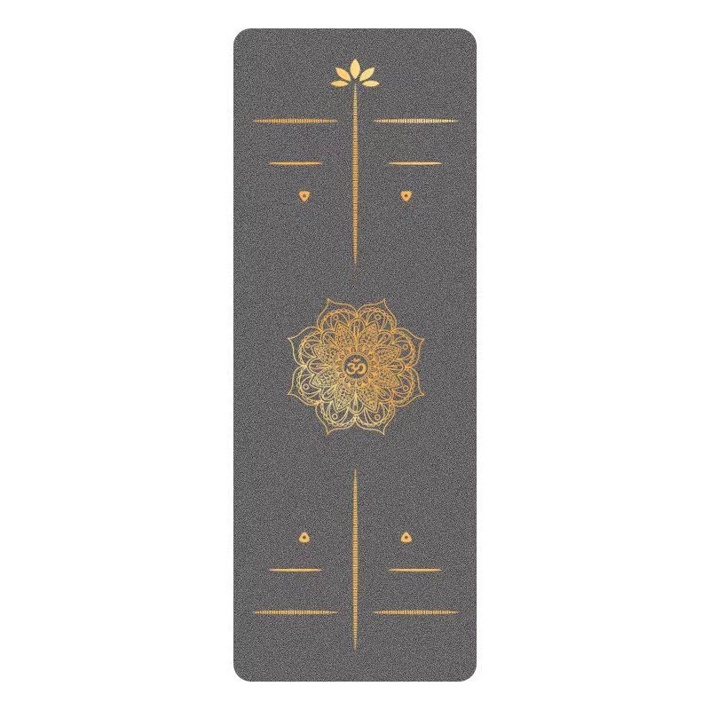 5 mm debela protivklizna joga podloga od PU i prirodnog kaučuka, dimenzije 183 × 68 cm, pogodna za jogu, fitness i ples, s integriranim vodilnim linijama
