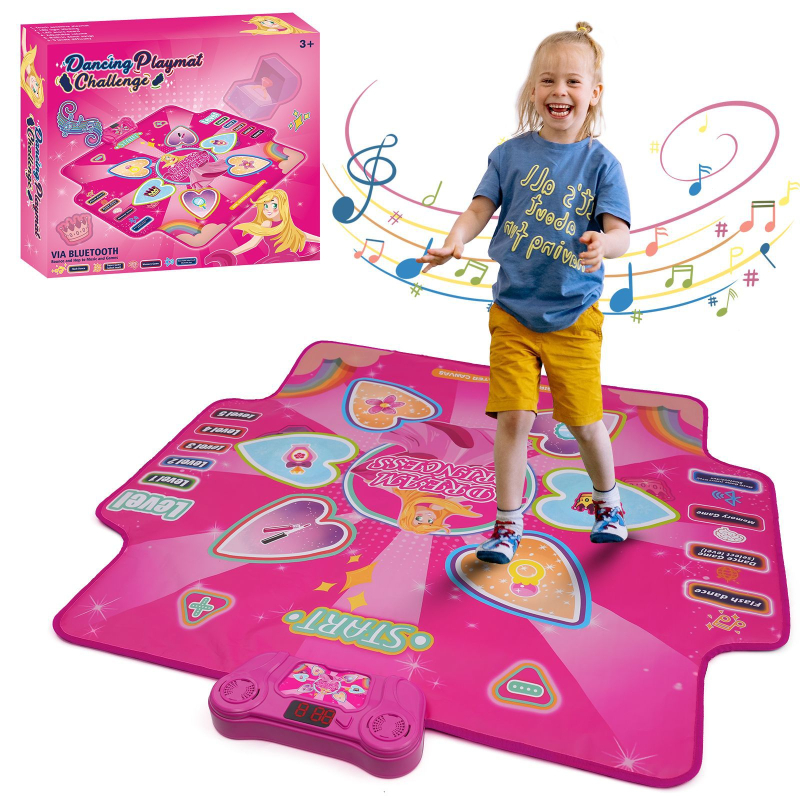 Vezeték nélküli elektronikus tánctábla gyerekeknek – Hercegnő témájú zenés tánctér játék lányoknak és fiúknak