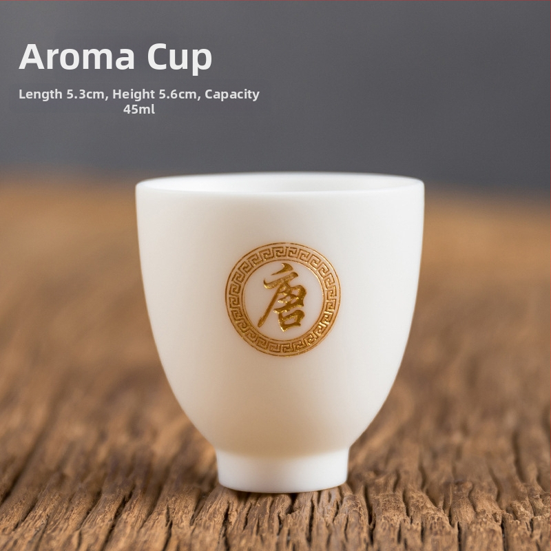 Jadeitový porcelán, minimalistická osobná šálka na čaj s gravírovaním, biela, darčekový set v krabičke Baijiaxing