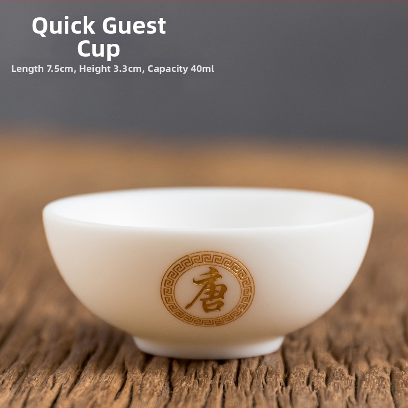 Jadeitový porcelán, minimalistická osobná šálka na čaj s gravírovaním, biela, darčekový set v krabičke Baijiaxing