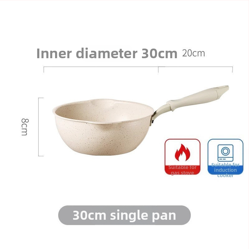 Neprilnavý wok s Maifanovým kameňom, malý rozmer, ploché dno, na smaženie a restovanie, vhodný pre plynovú platňu a indukciu