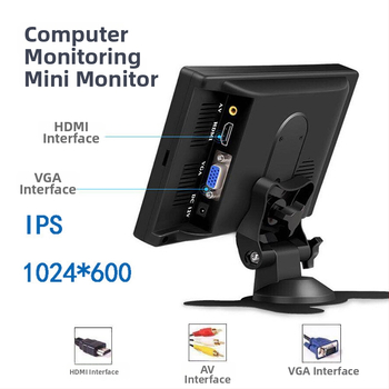 Univerzálny 12V LCD monitor do vozidla s cúvacím obrazom, VGA, 7-palcový palubný displej pre veľké vozidlá