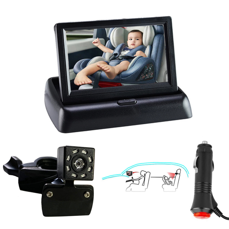 4,3-inčni auto monitor za bebe s kamerom za retrovizor i automobilsko ogledalo