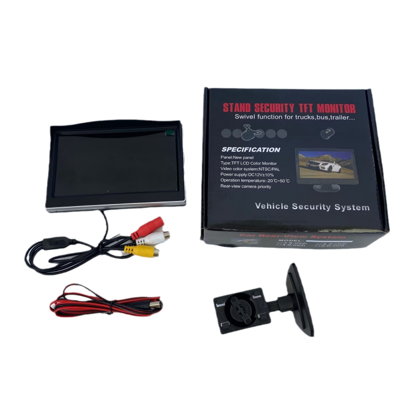 5-inčni automobil LCD monitor s dvostrukim video ulazom, HD prikaz za vožnju unazad