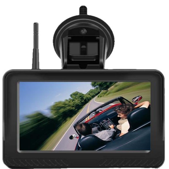 5-inčni solarni Wi‑Fi kamera za parkiranje s magnetskim držačem i automobilskim monitorom, AHD1080