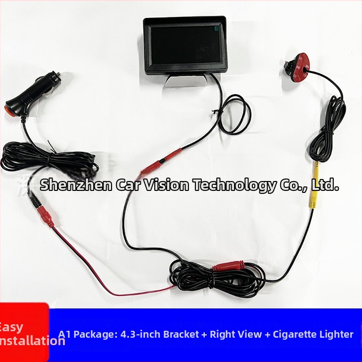 12V HD systém monitorovania pravej slepej zóny s kamerovým setom pre pravý pohľad a 4,3-palcový displej