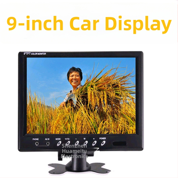 9-palcový automobil LCD displej, rozlíšenie 800x480, dva AV vstupy, monitor pre spätné videnie