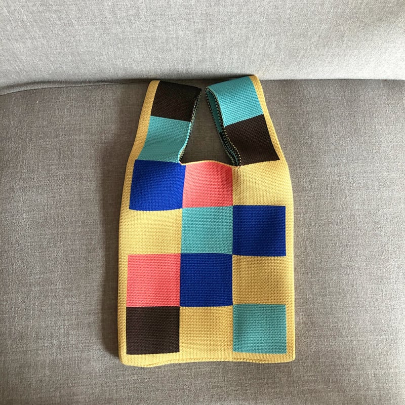 Mala pletene torba za žene, tote stil, srce motiv, sladak djevojački stil, za svakodnevnu upotrebu