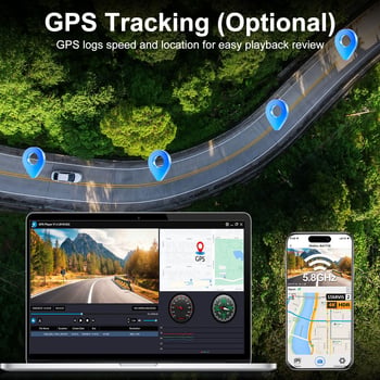 V63 4K+1080P prednja i stražnja dvostruka kamera automobila, visoka definicija noćnog vida, GPS praćenje i nadzor parkiranja