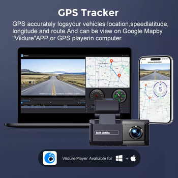 4K dvostruka kamera za automobil s noćnim vidom, Wi‑Fi, GPS praćenje i nadzor nad parkiranjem