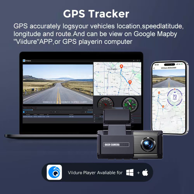 4K dvostruka kamera za automobil s noćnim vidom, Wi‑Fi, GPS praćenje i nadzor nad parkiranjem