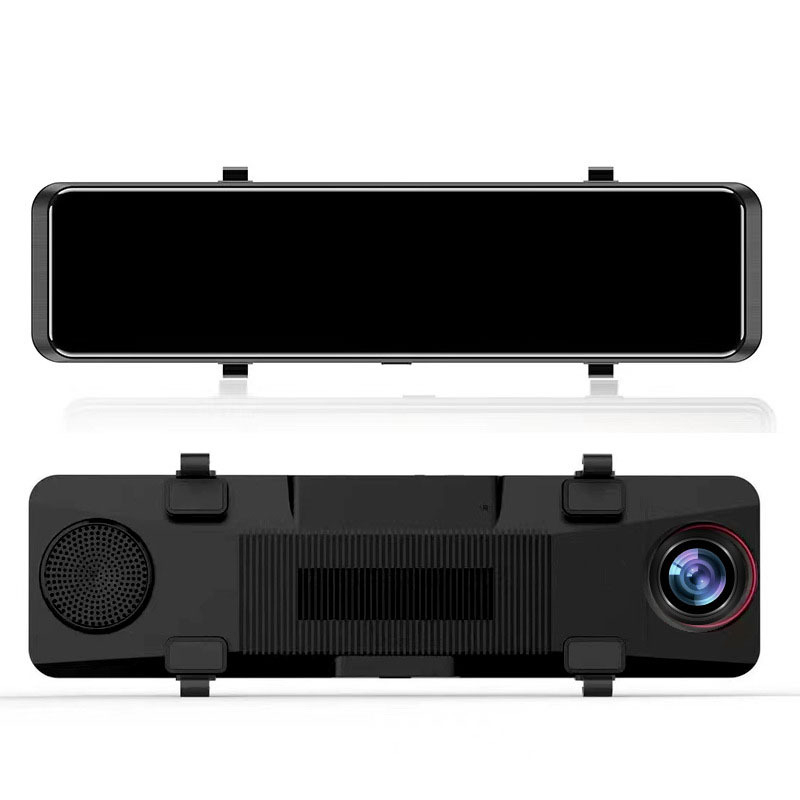 11-inčni dash cam u ogledalu s dvostrukom lećom, dodirnim HD zaslonom, noćnim snimanjem i slikom vožnje unazad
