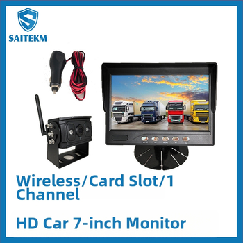 7-inčni IPS LCD auto monitor s noćnim vidom, bežičnim povezivanjem i utorom za karticu, prikaz slike stražnjeg pogleda