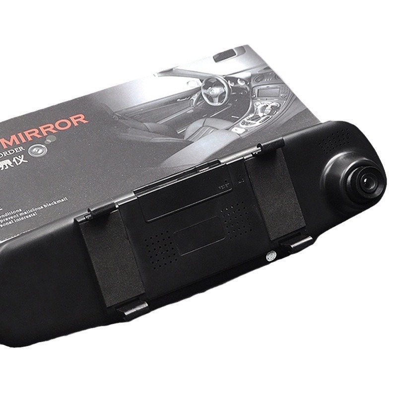 3,5-inčni HD dash cam s dvostrukim objektivom i ogledalom za vozilo, prednji i stražnji HD snimak, DVR