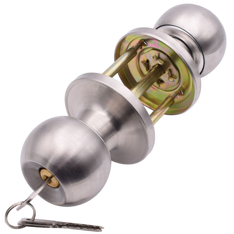 Вътрешна врата: брава със три лоста, триклонна система и три колони, сферична форма, изработена от алуминиева сплав и пластмасово-стоманена конструкция, стабилно качество