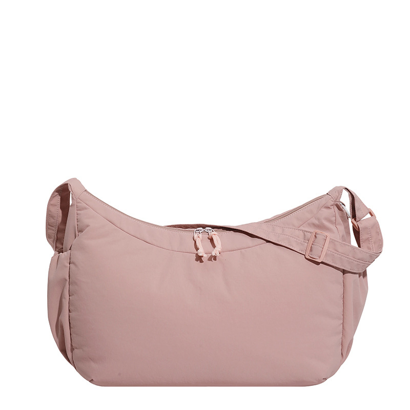 Ženska minimalistička crossbody torba, jednobojna boja, hongkonški stil, lagana s punjenjem, crvena dumpling torba