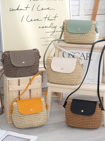 Nova slamena torba s magnetnom kopčom za jedno rame, francuska butik torba, izuzetno mini dumpling torba, mala torba za mobitel
