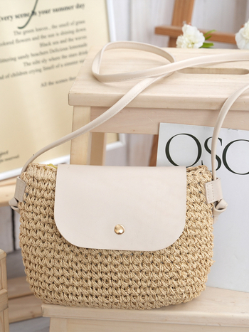 Nova slamena torba s magnetnom kopčom za jedno rame, francuska butik torba, izuzetno mini dumpling torba, mala torba za mobitel