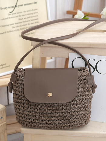 Nova slamena torba s magnetnom kopčom za jedno rame, francuska butik torba, izuzetno mini dumpling torba, mala torba za mobitel