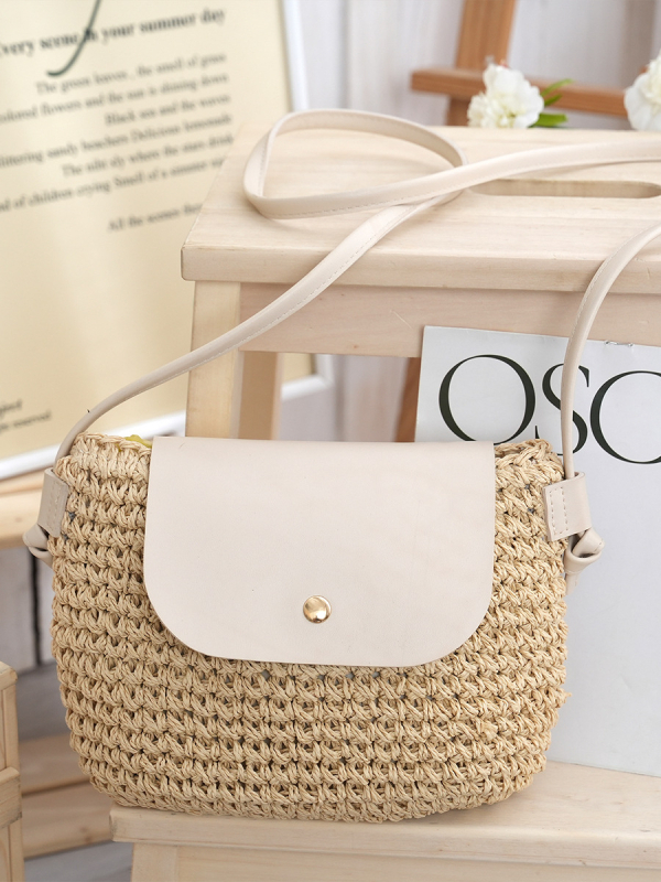 Nova slamena torba s magnetnom kopčom za jedno rame, francuska butik torba, izuzetno mini dumpling torba, mala torba za mobitel