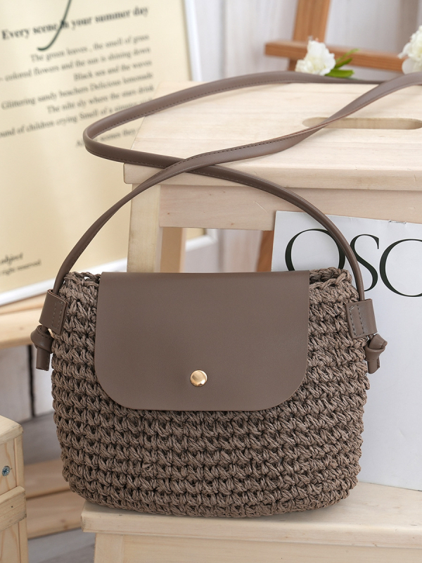 Nova slamena torba s magnetnom kopčom za jedno rame, francuska butik torba, izuzetno mini dumpling torba, mala torba za mobitel