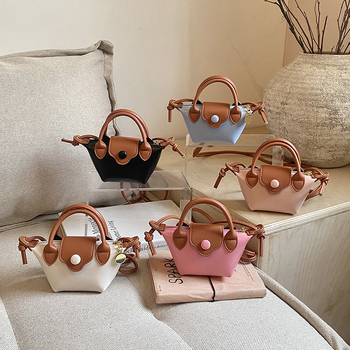 2026 Mini dumpling táska lányoknak, kis kézitáska színblokkal, váll- vagy crossbody használatra