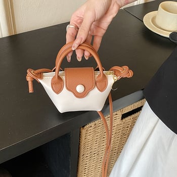 2026 Mini dumpling táska lányoknak, kis kézitáska színblokkal, váll- vagy crossbody használatra