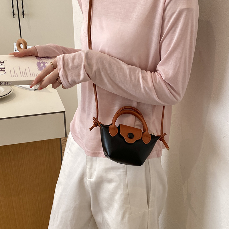 2026 Mini dumpling táska lányoknak, kis kézitáska színblokkal, váll- vagy crossbody használatra