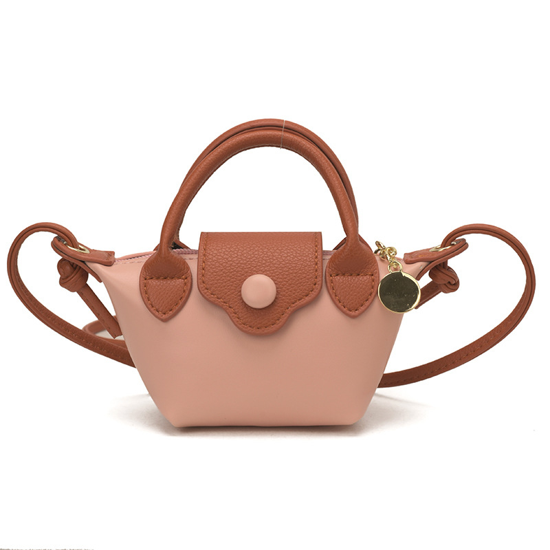 2026 Mini dumpling táska lányoknak, kis kézitáska színblokkal, váll- vagy crossbody használatra