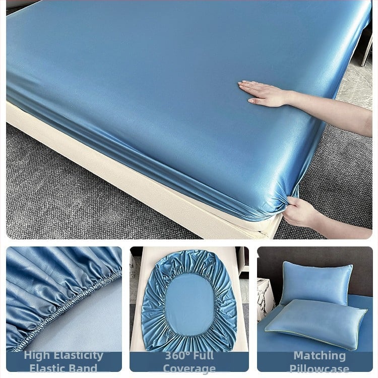 Ice Silk чаршаф за матрак, имитация на Tencel, клас А, безопасен за бебета, пълно обгръщане, машинно пране, с по-високи страни