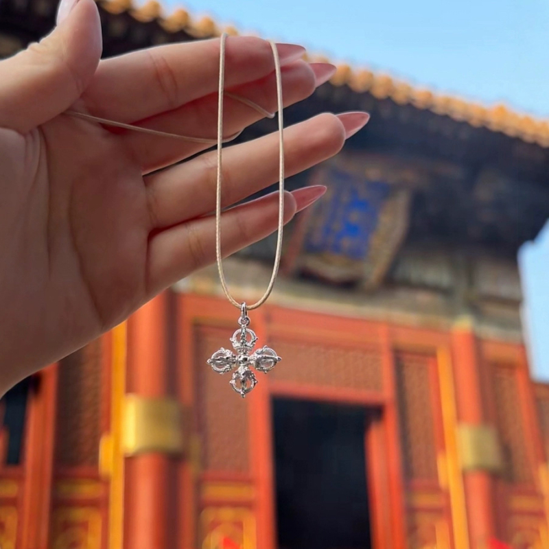 Vajra geometrijska ogrlica u hramskom stilu za muškarce i žene