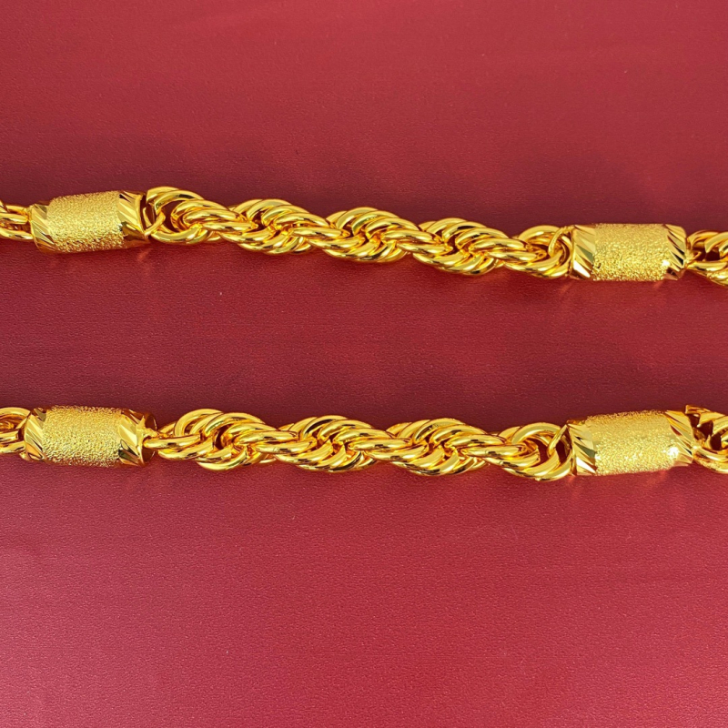 Muški ogrlica od užeta s bakrenim pozlaćivanjem, 12 mm, hip-hop stil