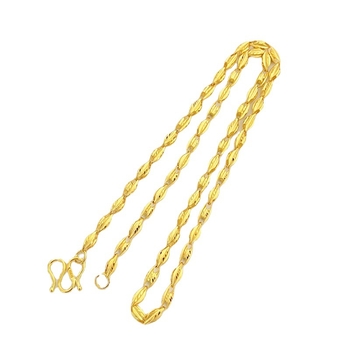 Ogrlica od pozlaćenog bakra s maslinastim zrncima, unisex, uvijeni lanac, duljina 51–60 cm