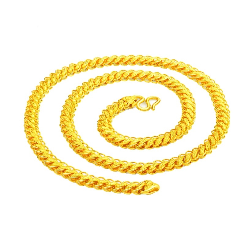Muški bakreni lanac s pozlaćenim premazom, 8 mm, olivni lanac, modni nakit, podesiva duljina 21-50 cm