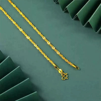24K pozlaćeni bakreni lančić s dizajnom kostiju zmaja, unisex, casual stil, jednostavan luksuz