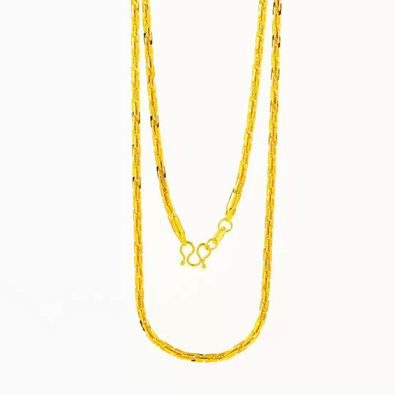 24K pozlaćeni bakreni lančić s dizajnom kostiju zmaja, unisex, casual stil, jednostavan luksuz