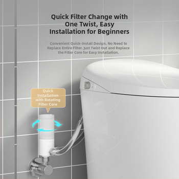 Chytrý filter na poklop toalety, predčistenie vody, bidet, nastavenie tlaku vody, čistenie toalety