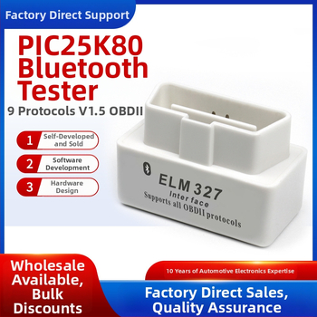 Bluetooth OBD2 mini diagnostický nástroj s čipom PIC18F25K80 a ELM327, verzia V1.5