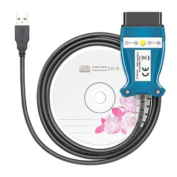 Синя версия с бутонен превключвател BMW INPA FT232RL OBD2 диагностичен интерфейс