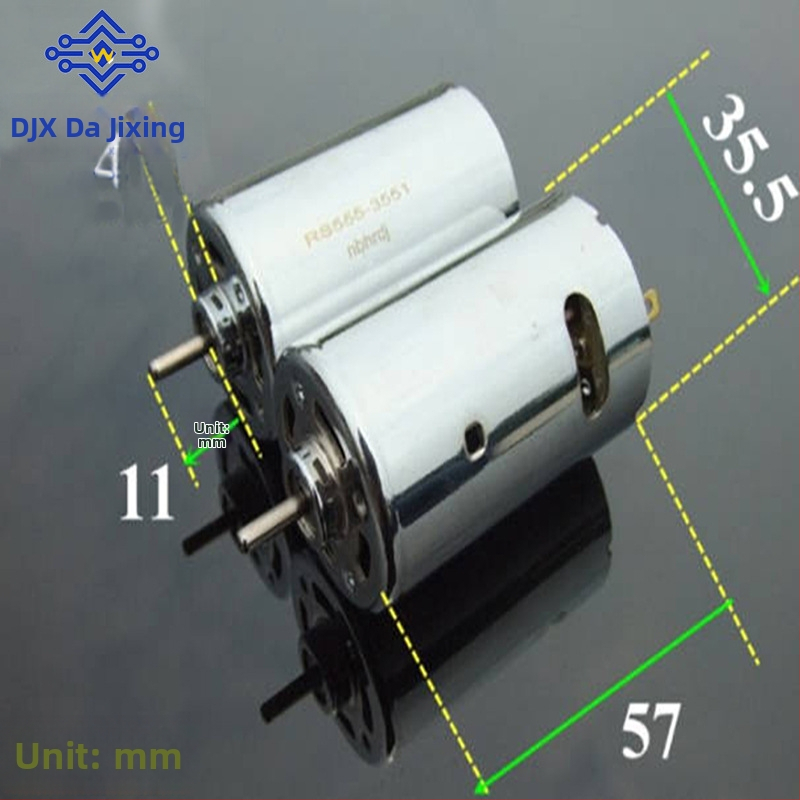 555 motor s dvostrukim kugličnim ležajevima, 12-24V, visok okretni moment, za DIY električnu bušilicu, brusilicu i motor za model automobila