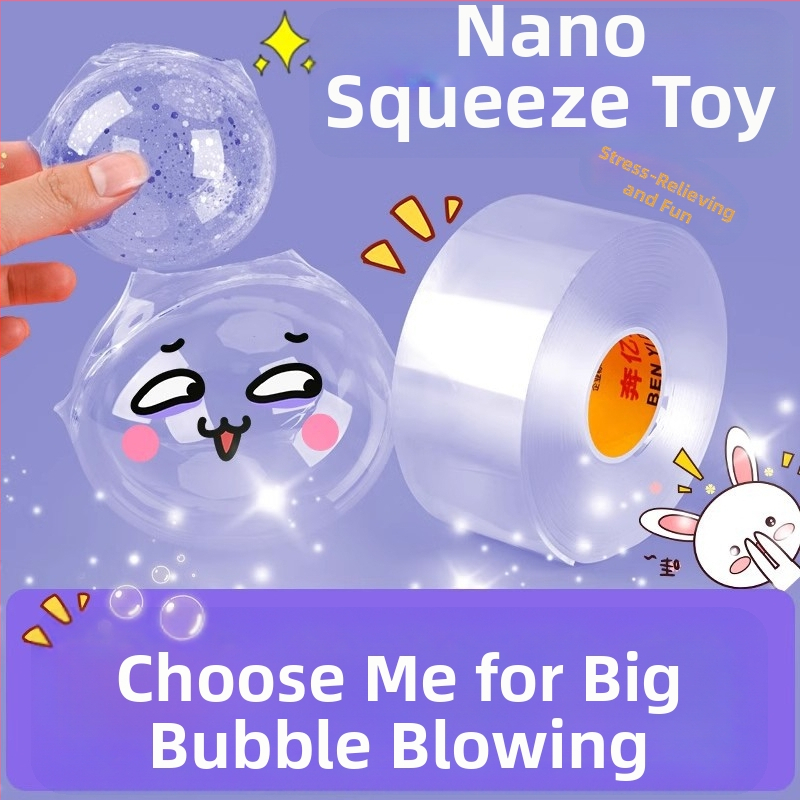 DIY hračky s vodnými bublinami a nano lepiacou páskou – sada na uvoľnenie, hnetenie a fúkanie bublín