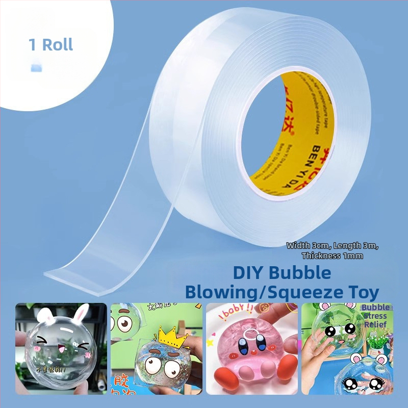 DIY hračky s vodnými bublinami a nano lepiacou páskou – sada na uvoľnenie, hnetenie a fúkanie bublín