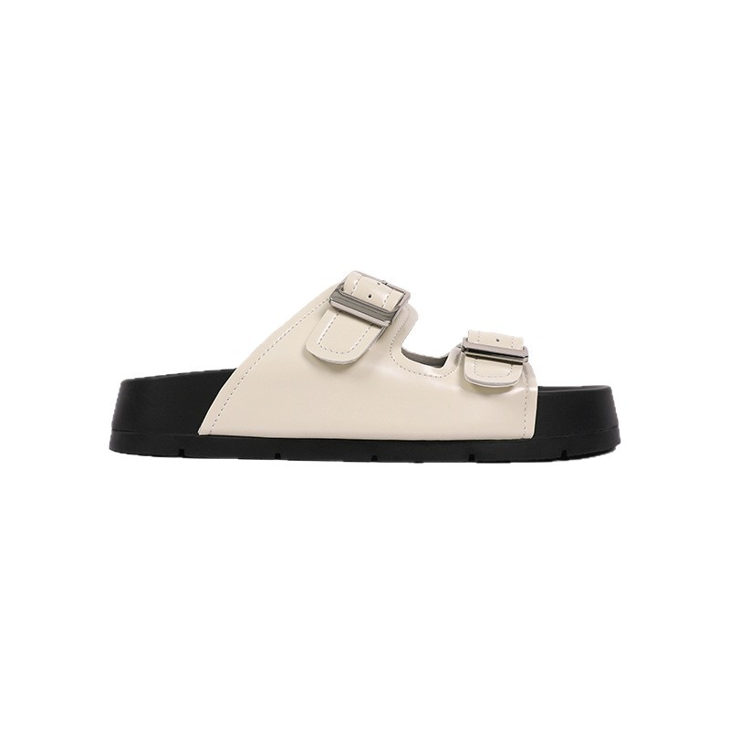 TOUTOU Sandale dama cu talpă groasă, creștere în înălțime, stil Birkenstock, piele naturală, vară 2026